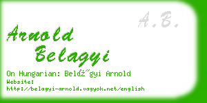 arnold belagyi business card